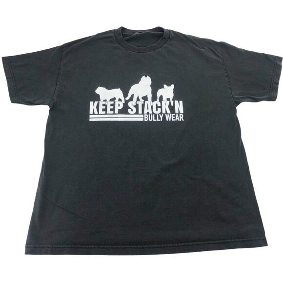 KSBW LARGE Black Keep Stack'n Bully Wear Tee T-Shirt Short Sleeve Crew Neck - Picture 1 of 4
